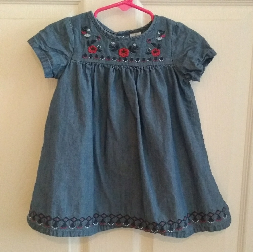Embroidered denim dress. Like New!